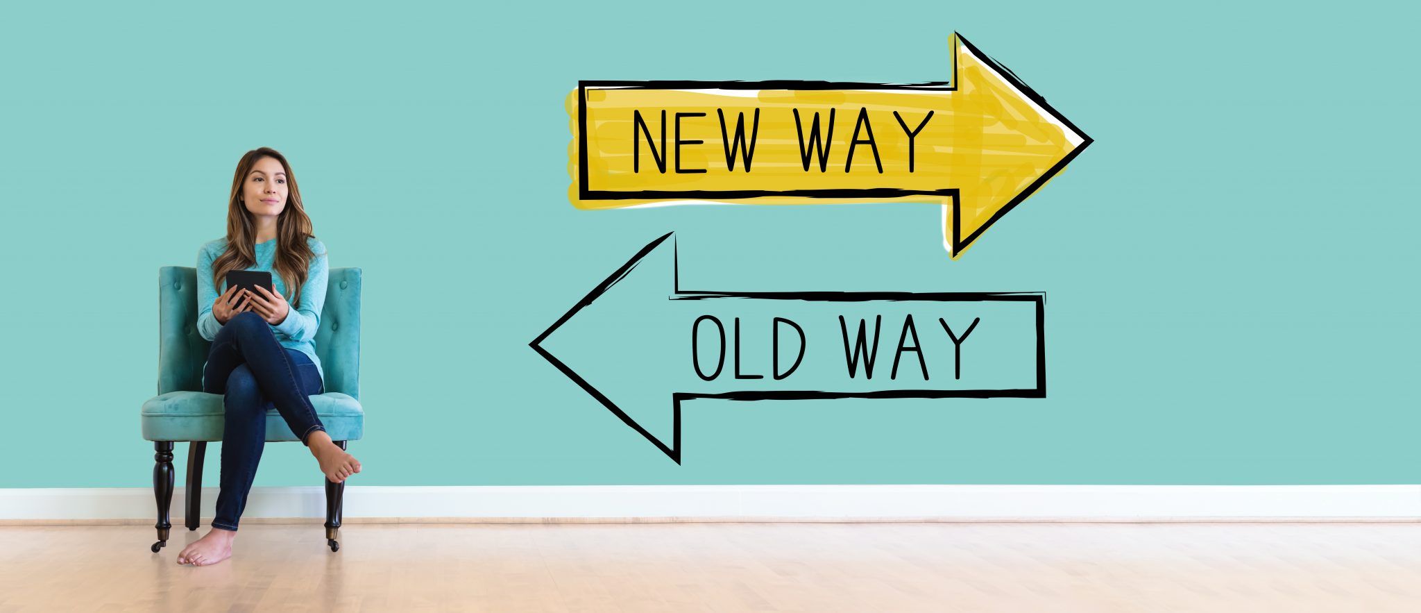 Make way for the new. Old way New way. Картинка old way New way.